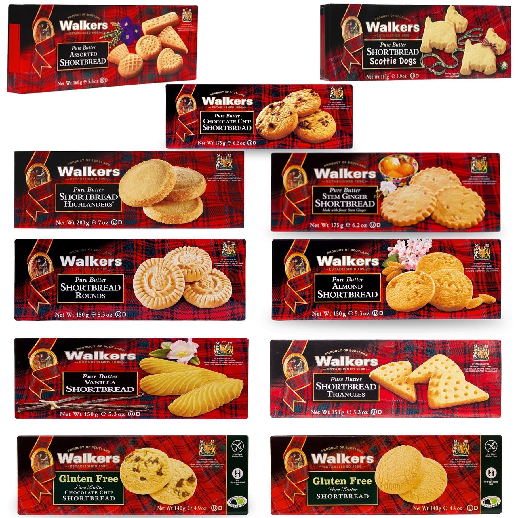 Walkers Shortbread Cookie Pick N Mix - Create Custom Cookie Combo with 10+ Flavours | Almond, Assorted, Chocolate Chip, Vanilla | Perfect Cookie Gift Set for Cookie Lovers Pack 2