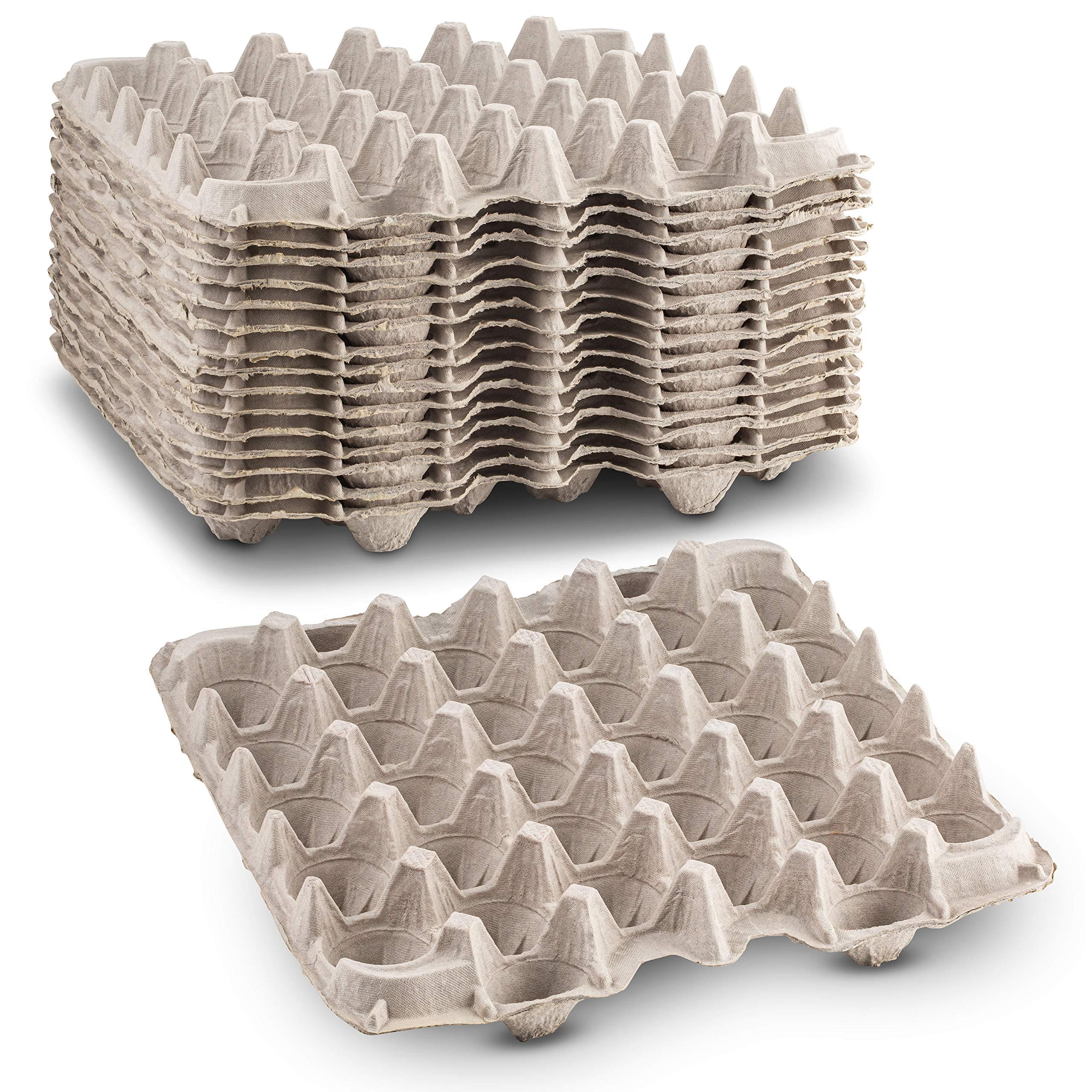 MT Products Pulp Fiber Egg Flat Cartons Holds 30 Eggs - Egg Crate for Chicken Farm (Pack of 15) - Made in the USA